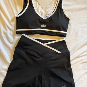 ALO Yoga Black and White Activewear Set